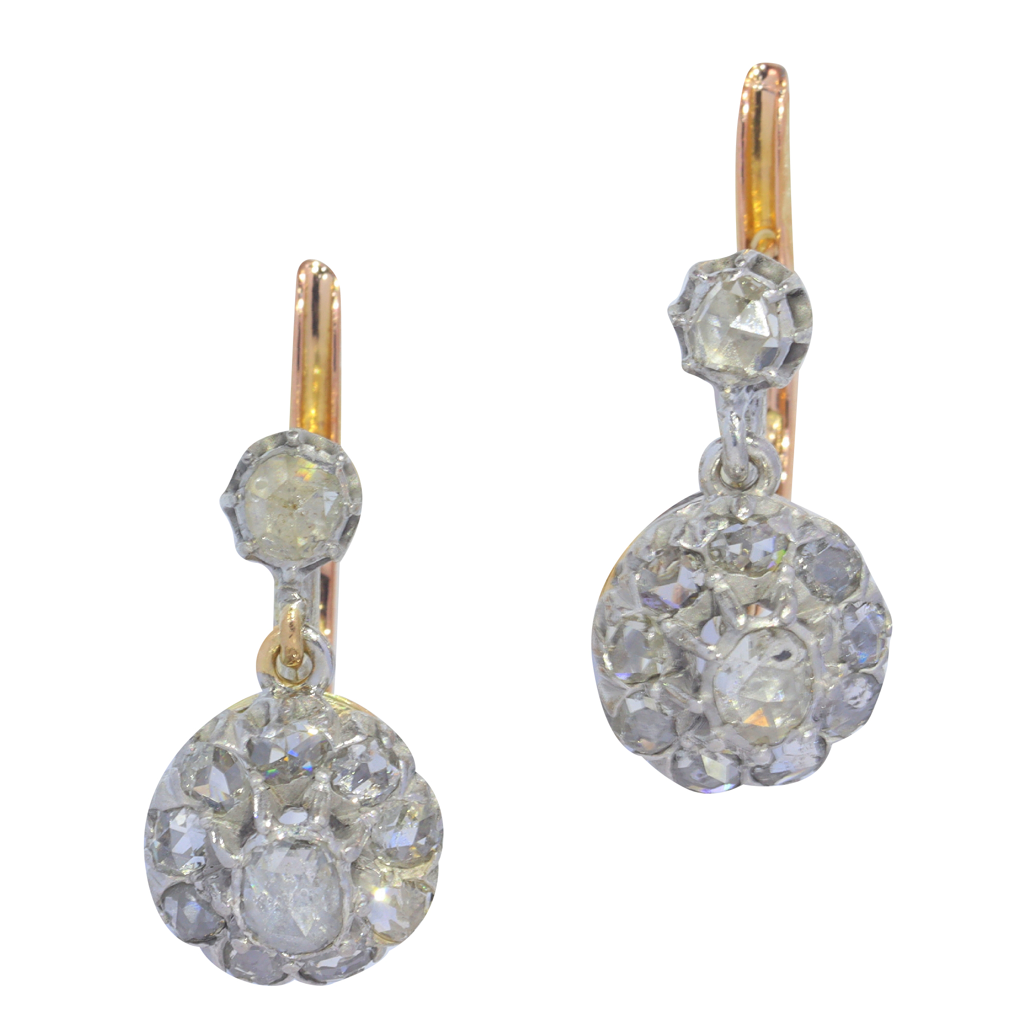 Vintage pendent diamond earrings